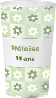 gobelet Anniversaire Damier Fleurs