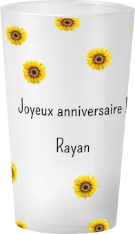 gobelet Anniversaire Motif Tournesol