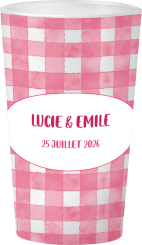 gobelet Mariage Vichy Aquarelle