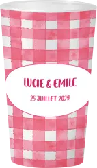 gobelet Mariage Vichy Aquarelle