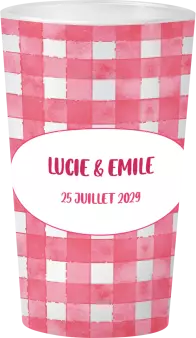 gobelet Mariage Vichy Aquarelle