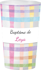 gobelet Baptême Motif Vichy