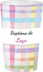 gobelet Baptême Motif Vichy