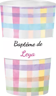 gobelet Baptême Motif Vichy