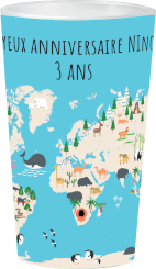 gobelet Anniversaire mappemonde