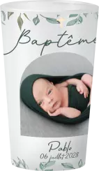 gobelet Baptême Feuillages Photo