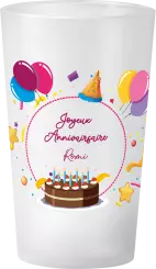 gobelet Anniversaire ballons photo rose