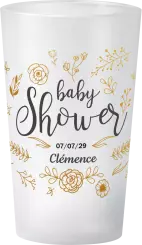 gobelet Baby Shower Fleurs Or