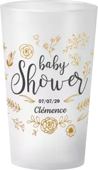 gobelet Baby Shower Fleurs Or