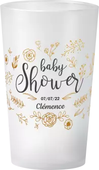 gobelet Baby Shower Fleurs Or