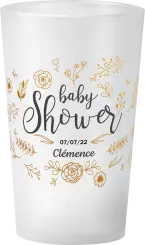 gobelet Baby Shower Fleurs Or
