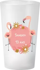 gobelet Anniversaire Flamant Rose Or