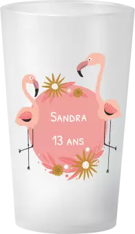 gobelet Anniversaire Flamant Rose Or