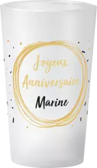 gobelet Anniversaire Rond Paillettes Or