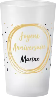 gobelet Anniversaire Rond Paillettes Or