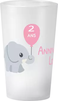 gobelet Anniversaire Elephant Rose