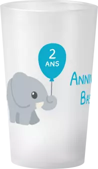 gobelet Anniversaire Eléphant Bleu