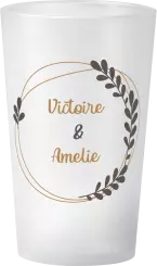 gobelet Mariage Couronne Fleurs Marrons