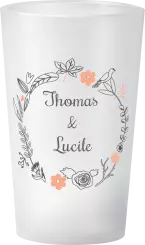 gobelet Mariage Couronne de Fleurs Saumon