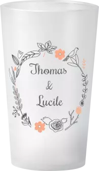 gobelet Mariage Couronne de Fleurs Saumon