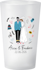 gobelet Mariage-Personnage-Alice&Frederic