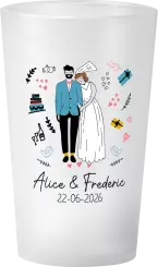 gobelet Mariage Personnages Colorés