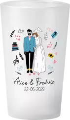 gobelet Mariage Personnages Colorés
