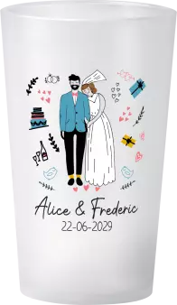 gobelet Mariage Personnages Colorés