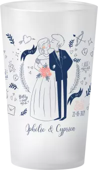 gobelet Mariage Bleu Personnages