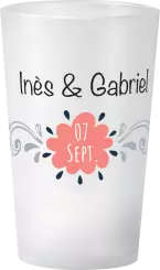 gobelet Mariage Ornement Noir & Rose