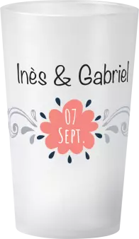 gobelet Mariage Ornement Noir & Rose