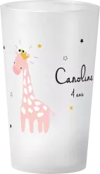 gobelet Anniversaire Girafe Rose