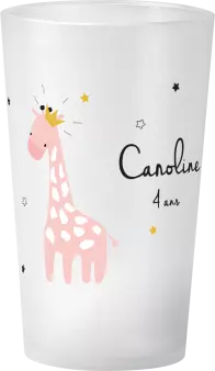 gobelet Anniversaire Girafe Rose